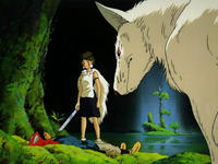 Ashitaka, San und ein Wolf