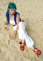 Cosplay-Cover: Bulma (Wüstenoutfit)