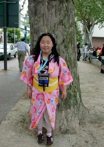 Cosplay-Cover: Klein-Kyoko im Kimono