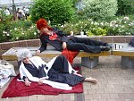 Cosplay-Cover: Kenpachi mit Hitsugaya Perücke