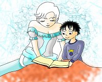 Fanart: Silvia und Ruffy lesen gemeinsam ein Buch <3