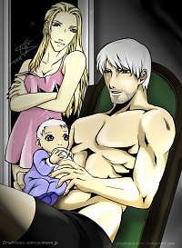 Fanart: Dante & Trish mit Söhnchen