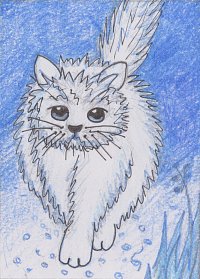Fanart: #017 Snowball, flauschige Katze