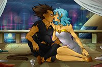 Fanart: DBZ - Vegeta/Bulma - Rainy Kiss