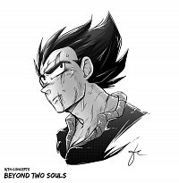 Fanart: DBZ - Beyond two Souls: Screentones practise