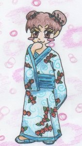 Fanart: Tenten im Kimono -Chibi- // Wunsch nach Glück