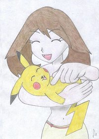 Fanart: Maike mit Pikachu