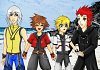 Riku, Sora, Roxas und Axel Coloration
