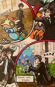 Fanart: Sketchdump Larry/Aoki and his Pokémon