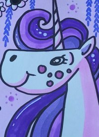 Fanart: #3591 "Crafty violet cute flower Unicorn"
