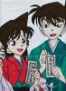 Shinichi und Ran mit Kimono
