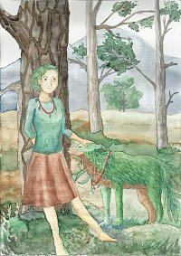 Fanart: Forest girl and forest wolf