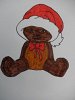 Klappkarte Teddybär mit Weihnachtsmütze