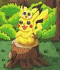 Pichu und Pikachu im Wald (für Colowb)