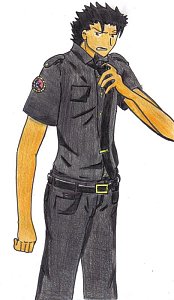 Fanart: Kurogane in Polizeiuniform (Illustration zu APD)