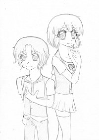 Fanart: Chiyo und Manabu | SchoolStyle