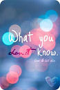 Cover: What you don't know.