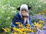 Cosplay-Cover: Kimono catgirl blue-silver