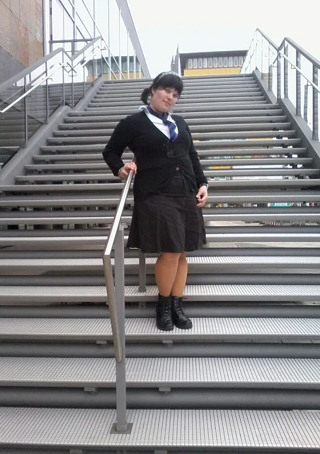 Cosplay-Cover: Ai Haibara in schwarz Japanische mode