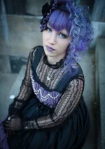 Cosplay-Cover: Gathered Chiffon Frill [Black x Iris]