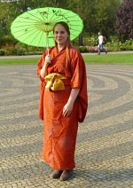 Cosplay-Cover: Kimono "In Rot mit Blumenmuster"