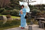 Cosplay-Cover: traditionell Kleidung der Japaner - eisblauer Kimo