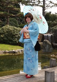 Cosplay-Cover: traditionell Kleidung der Japaner - eisblauer Kimo